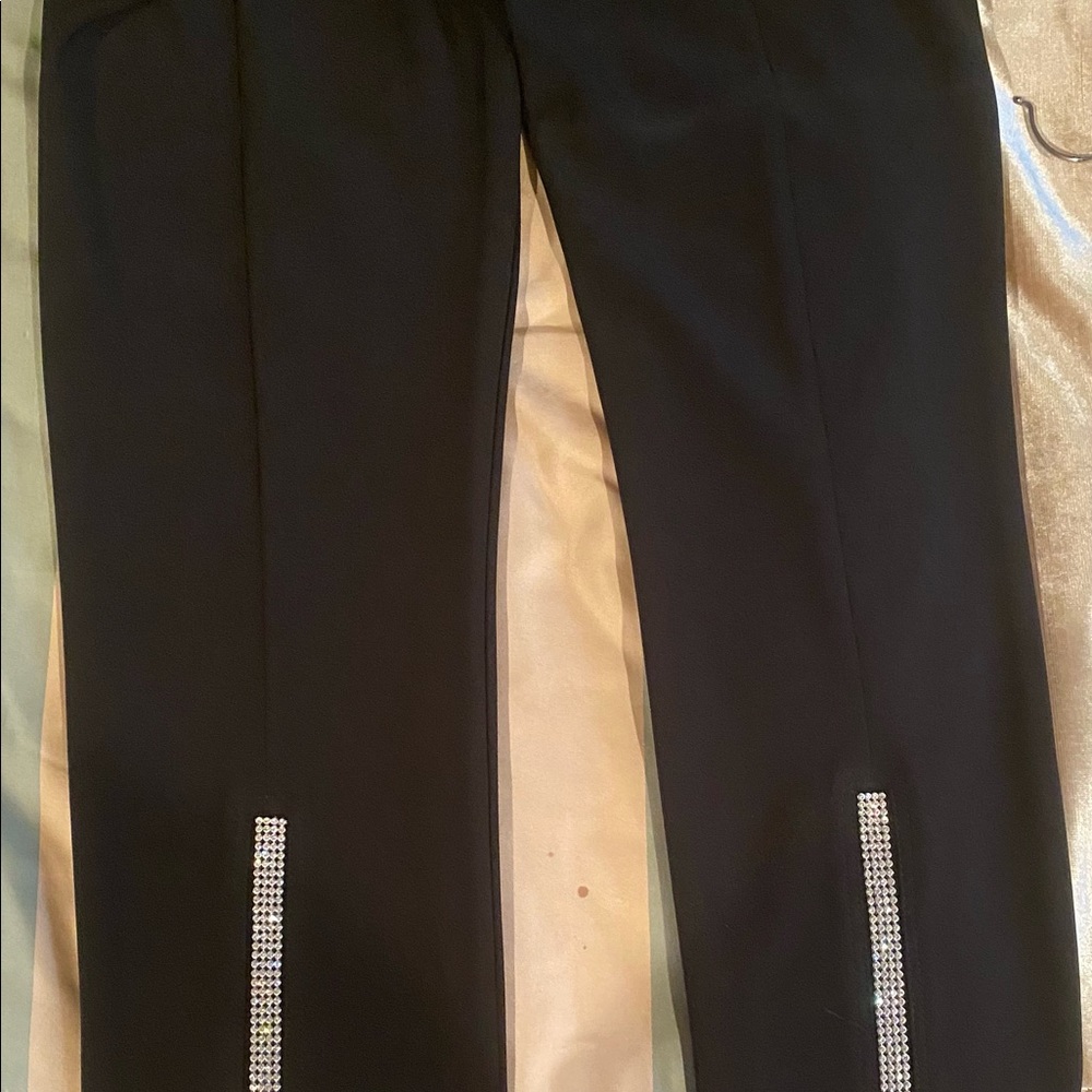 New w tags Ribkoff rhinestone trim pants black 10